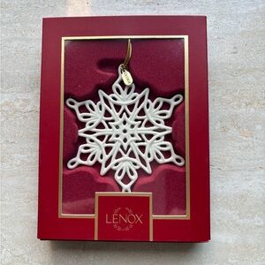 Lenox 2024 Snow Fantasies Porcelain Snowflake Ornament with Gold Cord